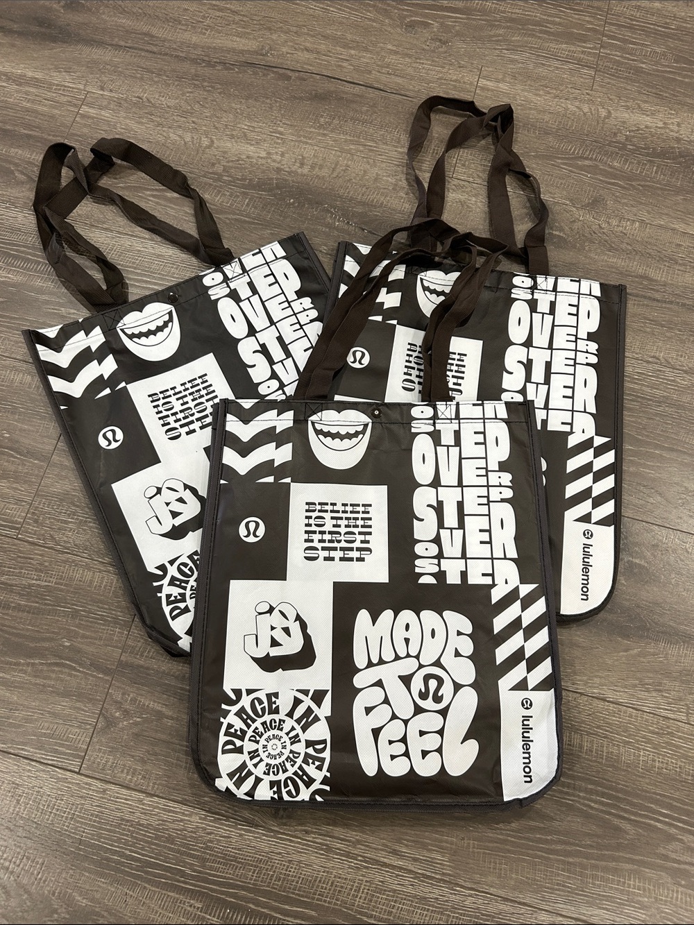 3x Lululemon Tote Bags (Reusable Shopping Bags)-large size